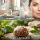 A bottle of natural snail oil for skin care and rejuvenation