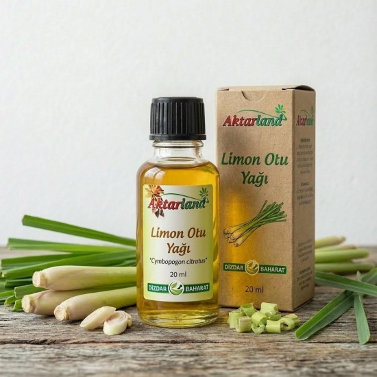 Limon otu yağı şişesi doğal aromaterapi ürünü