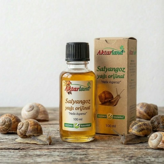 A bottle of natural snail oil for skin care and rejuvenation